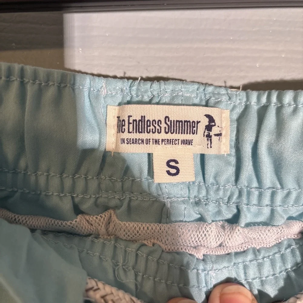 The Endless Summer Mens‎ SmallShorts Swim Light Blue Lined